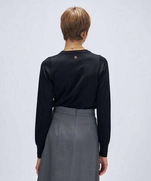 cloenc（クロエンス）の「【手洗い可】シルクカシミヤ混クルーニット（ニット/セーター・レディース・ブラック系8/グレー系4/ホワイト系9/ブラウン系8・02）」の19枚目の写真