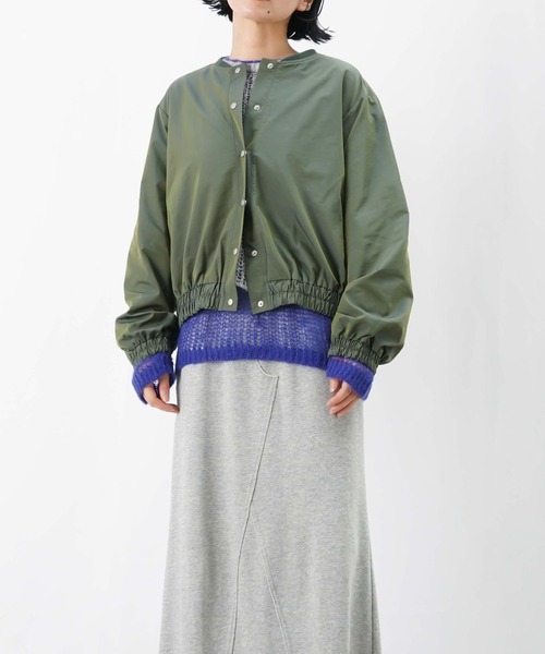 LUCA/LADY LUCK LUCA（ルカ/レディラックルカ）の「LC/LLL 玉虫リブブルゾン【セットアップ着用可】（ブルゾン・レディース・ベージュ/グリーン・FREE）」の16枚目の写真