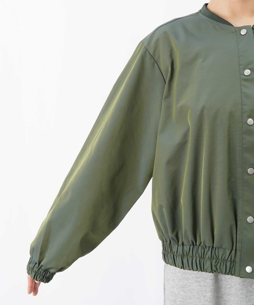 LUCA/LADY LUCK LUCA（ルカ/レディラックルカ）の「LC/LLL 玉虫リブブルゾン【セットアップ着用可】（ブルゾン・レディース・ベージュ/グリーン・FREE）」の8枚目の写真