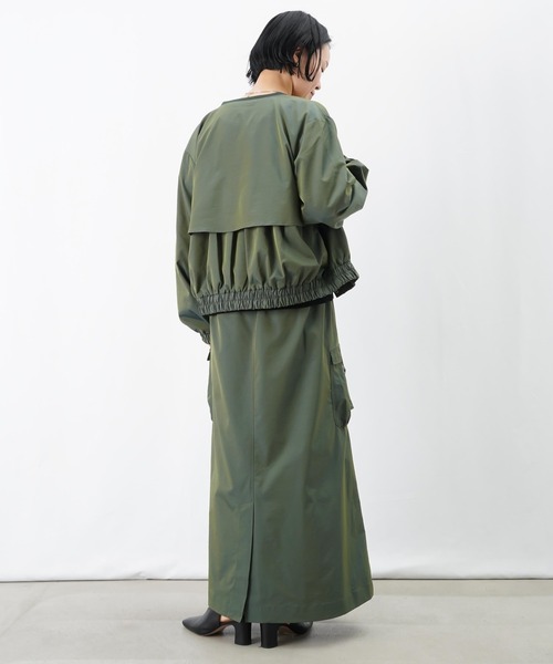 LUCA/LADY LUCK LUCA（ルカ/レディラックルカ）の「LC/LLL 玉虫リブブルゾン【セットアップ着用可】（ブルゾン・レディース・ベージュ/グリーン・FREE）」の14枚目の写真