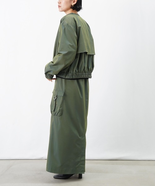 LUCA/LADY LUCK LUCA（ルカ/レディラックルカ）の「LC/LLL 玉虫リブブルゾン【セットアップ着用可】（ブルゾン・レディース・ベージュ/グリーン・FREE）」の13枚目の写真