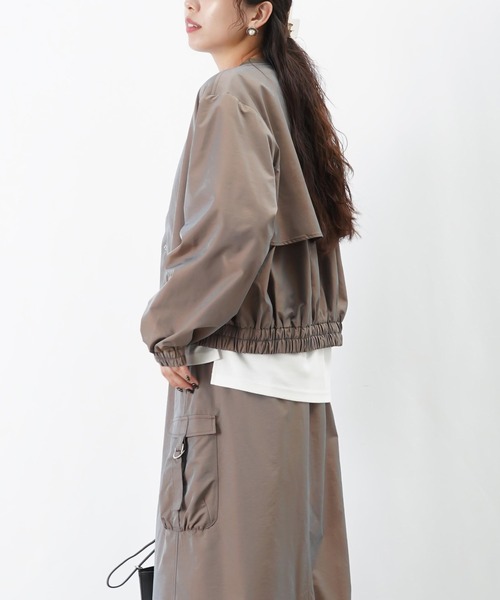 LUCA/LADY LUCK LUCA（ルカ/レディラックルカ）の「LC/LLL 玉虫リブブルゾン【セットアップ着用可】（ブルゾン・レディース・ベージュ/グリーン・FREE）」の21枚目の写真