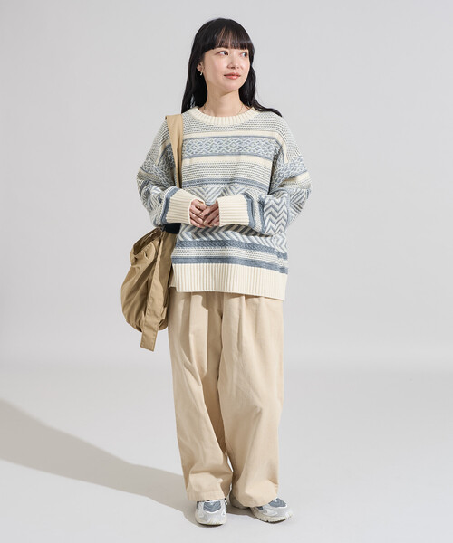 FREAK'S STORE（フリークスストア）の「裏 ジャガードニットプルオーバー（ニット/セーター・レディース・グレー/ブラック/ブラウン・ONE SIZE）」の18枚目の写真