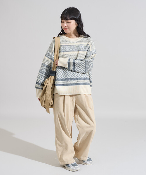 FREAK'S STORE（フリークスストア）の「裏 ジャガードニットプルオーバー（ニット/セーター・レディース・グレー/ブラック/ブラウン・ONE SIZE）」の19枚目の写真