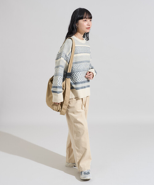 FREAK'S STORE（フリークスストア）の「裏 ジャガードニットプルオーバー（ニット/セーター・レディース・グレー/ブラック/ブラウン・ONE SIZE）」の20枚目の写真