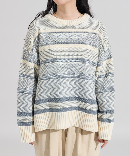 セール】裏 ジャガードニットプルオーバー（ニット/セーター