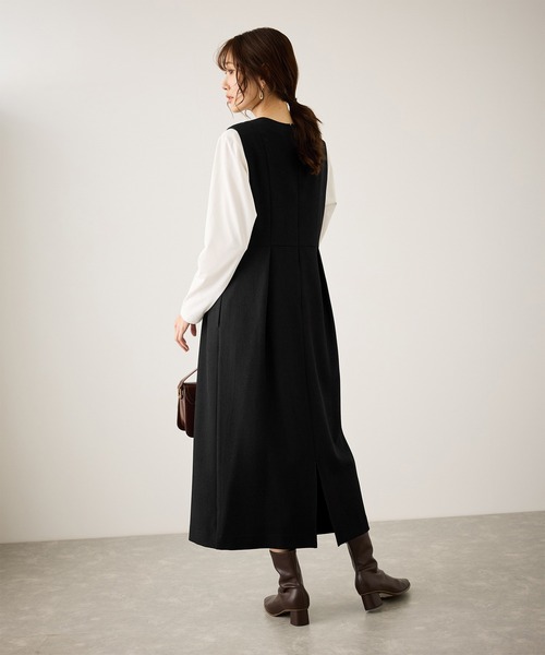 ROPE' PICNIC（ロペピクニック）の「キーネックジャンパースカート（ジャンパースカート・レディース・チャコールグレー/ブラック/ダークブラウン・S/M）」の12枚目の写真