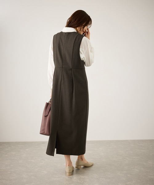 ROPE' PICNIC（ロペピクニック）の「キーネックジャンパースカート（ジャンパースカート・レディース・チャコールグレー/ブラック/ダークブラウン・S/M）」の14枚目の写真