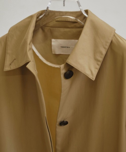 TODAYFUL（トゥデイフル）の「【TODAYFUL/トゥデイフル】Soutiencollar Waterproof Coat/ステンカラーウォータープルーフコート（ステンカラーコート・レディース・ベージュ/ブラック・36/38）」の14枚目の写真