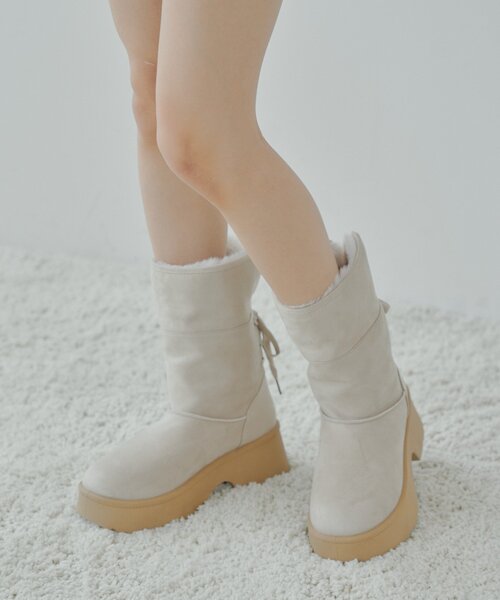 セール】バックレースアップムートンブーツ（ブーツ）｜Chico（チコ