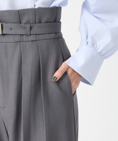 31 Sons de mode(トランテアン ソン ドゥ モード)の「2025秋冬新作 ベルト付きタックワイドパンツ(その他パンツ・レディース・ラベンダー/グレー/アイボリー・S/M)」の9枚目の写真