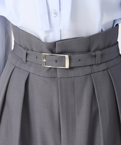 31 Sons de mode(トランテアン ソン ドゥ モード)の「2025秋冬新作 ベルト付きタックワイドパンツ(その他パンツ・レディース・ラベンダー/グレー/アイボリー・S/M)」の10枚目の写真