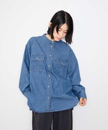 Idnes Denim Band-Collar Shirt/デニムバンドカラーシャツ