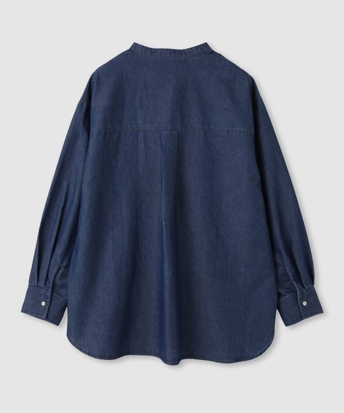 Mac-House（マックハウス）の「Idnes Denim Band-Collar Shirt/デニムバンドカラーシャツ（シャツ/ブラウス・レディース・ブルー/ネイビー・M）」の16枚目の写真