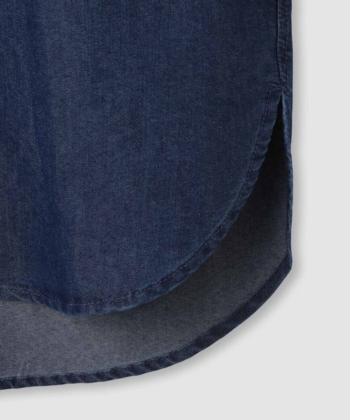 Mac-House（マックハウス）の「Idnes Denim Band-Collar Shirt/デニムバンドカラーシャツ（シャツ/ブラウス・レディース・ブルー/ネイビー・M）」の19枚目の写真