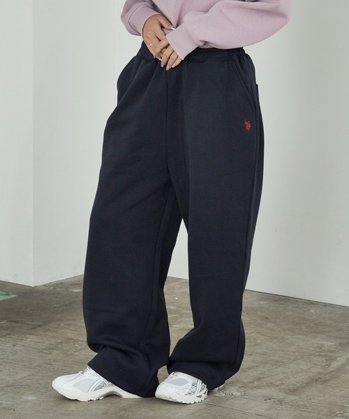U.S. POLO ASSN.（ユーエスポロアッスン）の「U.S. POLO ASSN./ユーエスポロアッスン テーパード イージースウェットワイドパンツ（スウェットパンツ・レディース・ネイビー/ブラック/オートミール・M/L）」の3枚目の写真