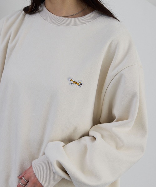 PENNEYS(ぺニーズ)の「PENNEYS/ペニーズ 別注 THE FOX ロゴ ワンポイント ワッペン刺繍 スウェードライク オーバーサイズ スウェット(スウェット・メンズ・アイボリー/ブラック/ネイビー/ダークグレー・L/M)」の16枚目の写真