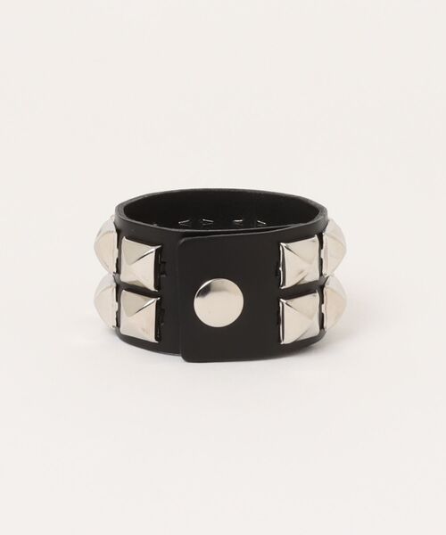 Figments（フィグメンツ）の「ダブルスタッズバングル（ブレスレット・レディース・ブラック・FREE）」の2枚目の写真