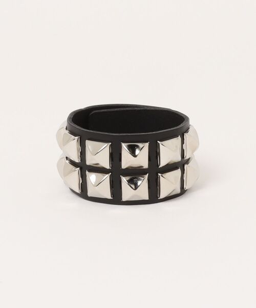 Figments（フィグメンツ）の「ダブルスタッズバングル（ブレスレット・レディース・ブラック・FREE）」の3枚目の写真