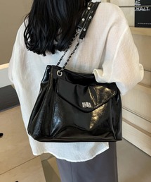 仕切りチェーンショルダーバッグ/トートバッグ