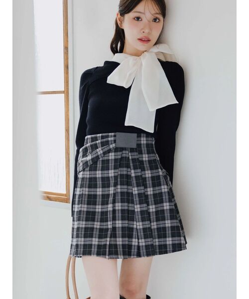 U.S. POLO ASSN.（ユーエスポロアッスン）の「U.S. POLO ASSN.別注アシメプリーツスカパン（スカート・レディース・その他1/ベージュ/チャコールグレー・MEDIUM/SMALL）」の3枚目の写真