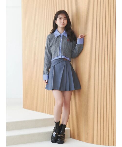 U.S. POLO ASSN.（ユーエスポロアッスン）の「U.S. POLO ASSN.別注アシメプリーツスカパン（スカート・レディース・その他1/ベージュ/チャコールグレー・MEDIUM/SMALL）」の10枚目の写真