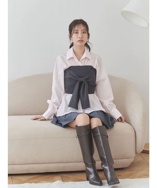 U.S. POLO ASSN.（ユーエスポロアッスン）の「U.S. POLO ASSN.別注アシメプリーツスカパン（スカート・レディース・その他1/ベージュ/チャコールグレー・MEDIUM/SMALL）」の22枚目の写真