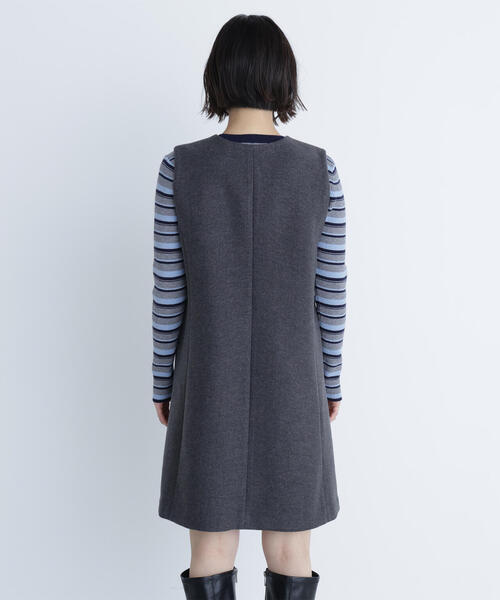 NATURAL BEAUTY BASIC（ナチュラルビューティーベーシック）の「◇圧縮ミニジャンスカ（ジャンパースカート・レディース・チャコールグレー/ブラック/オフホワイト・SMALL/MEDIUM）」の22枚目の写真