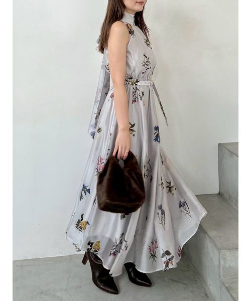 Sustainableフラワーモチーフワンピース×ボレロセット（ワンピース