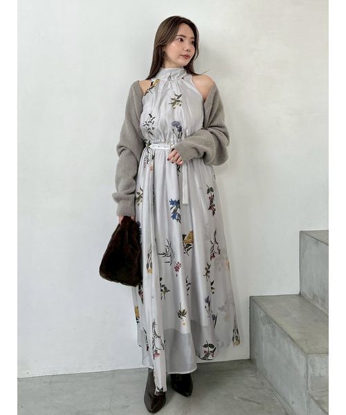 SNIDEL Sustainableフラワーモチーフワンピース×ボレロセット Sustainableフラワーモチーフワンピース×ボレロセット（ワンピース