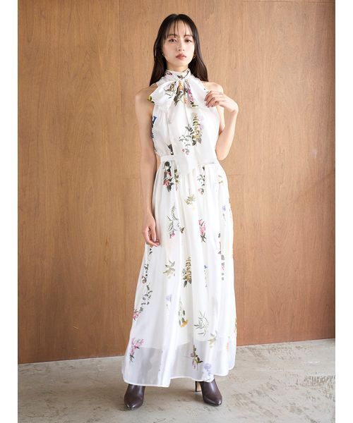 Sustainableフラワーモチーフワンピース×ボレロセット（ワンピース