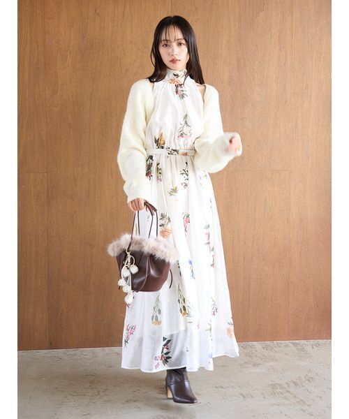 セール】Sustainableフラワーモチーフワンピース×ボレロセット