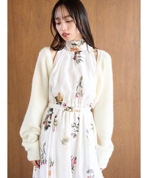 Sustainableフラワーモチーフワンピース×ボレロセット（ワンピース