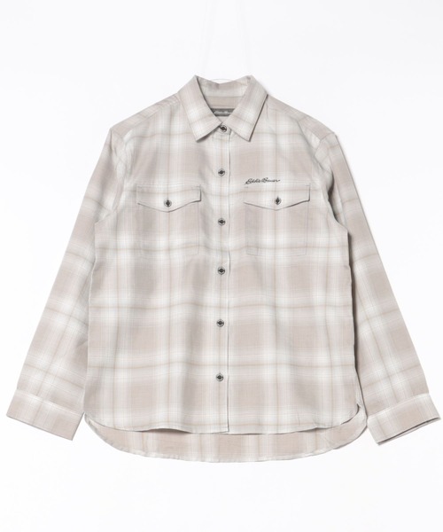 Eddie Bauer(エディーバウアー)の「プレイド ツイル 長袖シャツ(シャツ/ブラウス・レディース・ダークグリーン/ブラック/ライトグレー・M/S/XL/L)」の5枚目の写真