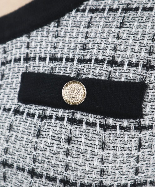 CECIL McBEE(セシルマクビー)の「ツイードカーディガン(カーディガン/ボレロ・レディース・ブラック/オフホワイト・MEDIUM)」の9枚目の写真