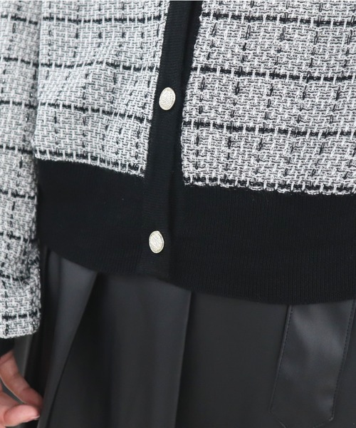 CECIL McBEE(セシルマクビー)の「ツイードカーディガン(カーディガン/ボレロ・レディース・ブラック/オフホワイト・MEDIUM)」の11枚目の写真