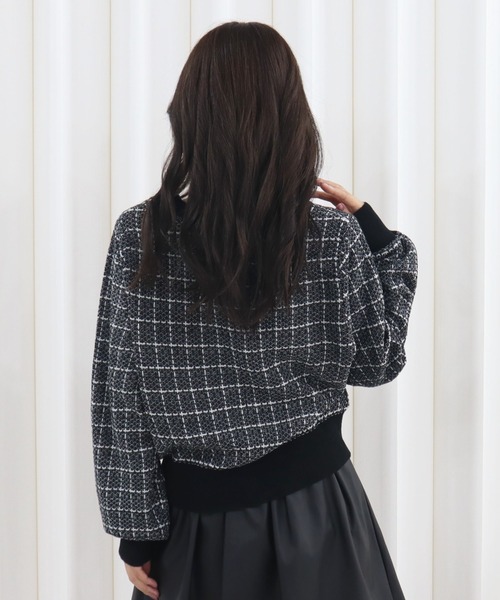 CECIL McBEE(セシルマクビー)の「ツイードカーディガン(カーディガン/ボレロ・レディース・ブラック/オフホワイト・MEDIUM)」の14枚目の写真