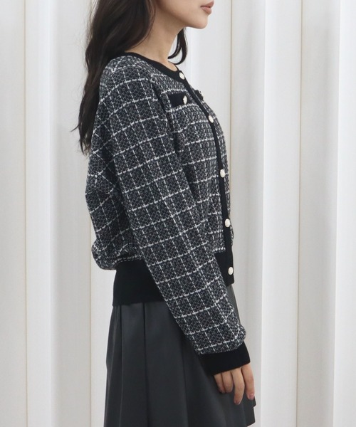 CECIL McBEE(セシルマクビー)の「ツイードカーディガン(カーディガン/ボレロ・レディース・ブラック/オフホワイト・MEDIUM)」の15枚目の写真