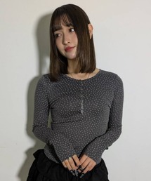 A'GEM/9 × .kom 『.KOM/ドットケーオーエム』STAR EYELET RIB LONG SLEEVE/スターアイレットリブロングスリーブ