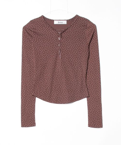 .KOM(ドットコム)の「A'GEM/9 × .kom 『.KOM/ドットケーオーエム』STAR EYELET RIB LONG SLEEVE/スターアイレットリブロングスリーブ(Tシャツ/カットソー・レディース・グレー/ブラウン・FREE)」の20枚目の写真
