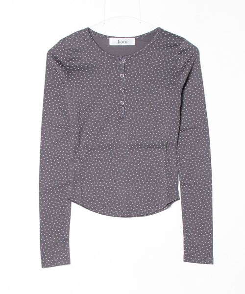 .KOM(ドットコム)の「A'GEM/9 × .kom 『.KOM/ドットケーオーエム』STAR EYELET RIB LONG SLEEVE/スターアイレットリブロングスリーブ(Tシャツ/カットソー・レディース・グレー/ブラウン・FREE)」の22枚目の写真