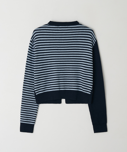RONRON(ロンロン)の「BACK STRIPE DOT KNIT CARDIGAN NAVY(カーディガン/ボレロ・レディース・その他・FREE)」の2枚目の写真