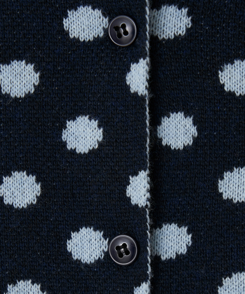 RONRON(ロンロン)の「BACK STRIPE DOT KNIT CARDIGAN NAVY(カーディガン/ボレロ・レディース・その他・FREE)」の4枚目の写真