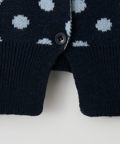RONRON(ロンロン)の「BACK STRIPE DOT KNIT CARDIGAN NAVY(カーディガン/ボレロ・レディース・その他・FREE)」の6枚目の写真