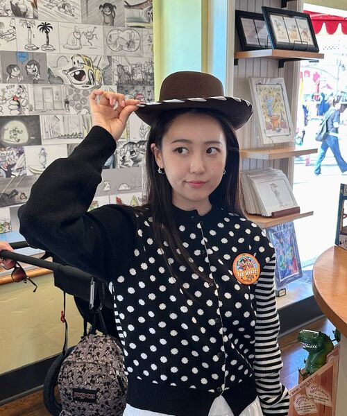 RONRON(ロンロン)の「BACK STRIPE DOT KNIT CARDIGAN NAVY(カーディガン/ボレロ・レディース・その他・FREE)」の8枚目の写真