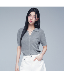 Anna Linen Like Collar Short-Sleeve Knit _6COL