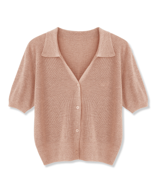 AVANDRESS（アバンドレス ）の「Anna Linen Like Collar Short-Sleeve Knit _6COL（ニット/セーター・レディース・オートミール/ピンク/ブラック/スカイブルー/チャコール/アイボリー・FREE）」の12枚目の写真