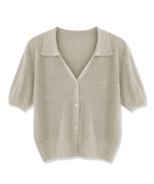 AVANDRESS（アバンドレス ）の「Anna Linen Like Collar Short-Sleeve Knit _6COL（ニット/セーター・レディース・オートミール/ピンク/ブラック/スカイブルー/チャコール/アイボリー・FREE）」の16枚目の写真
