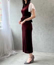 【MONAMOUR/モナムール】vintage design velour occasion dress