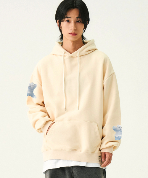 GRAVER（グレーバー）の「[ユニセックス]マルチベアスマイルフードパーカー_クリーム（パーカー・レディース・アイボリー・SMALL/MEDIUM/LARGE/X-LARGE）」の2枚目の写真